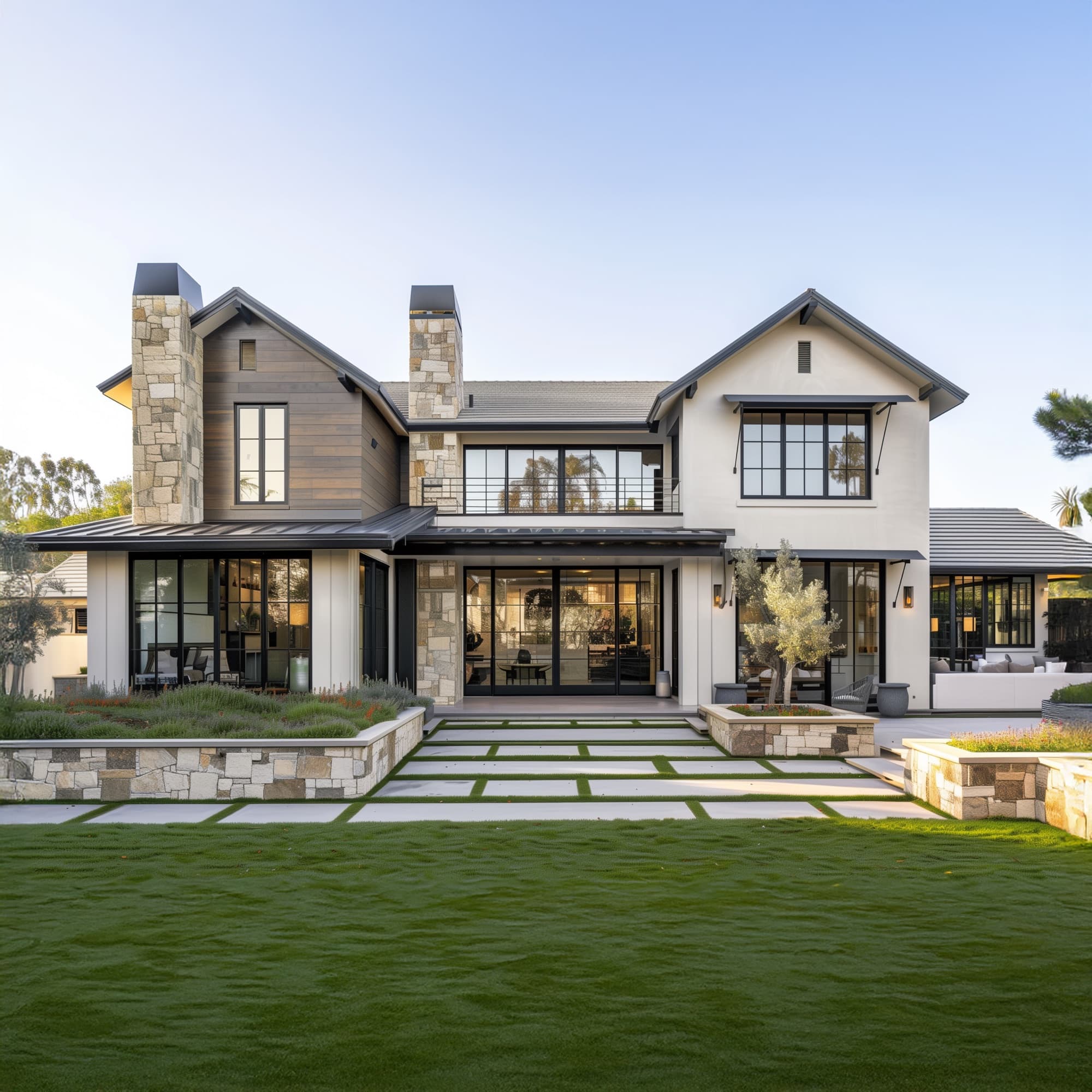 Transitional Traditional architectural rendering